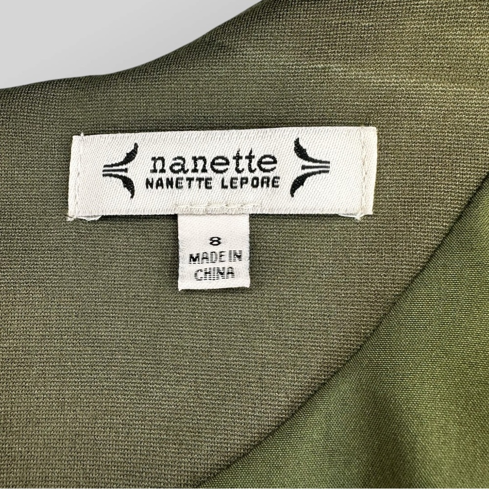 NWT Nanette Lepore Olive Night Green Double Breasted Gold Button Dress Sz 8 - Picture 7 of 8